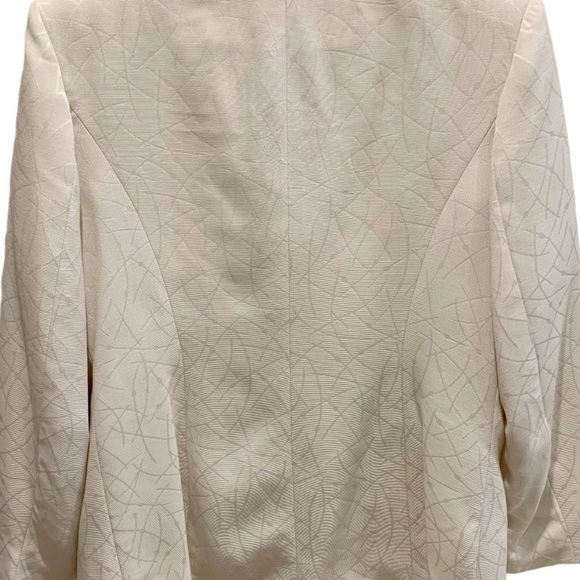 Vintage Mary McFadden Ivory Textured Blazer Rhinestone Buttons Sz 12 - Picture 3 of 11